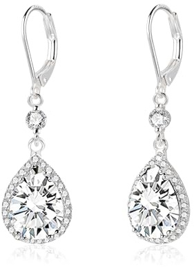 ALEXCRAFT Zirkonia Ohrringe Silber 925 Hängend Geschenk für Damen Frauen | Ohrringe Hängend Lange Blitz CZ Zirkon Strass Stein Twist Unendlichkeits Herz Wassertropfen Ohrhänger Creolen mit Anhänger