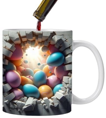 Tasse de lapin, tasses à café de Pâques - Tasse à café de Pâques aux œufs colorés | Tasse en céramique de dessin animé mignon, tasses portables fantaisie drôles pour chocolat chaud, café, thé au lait