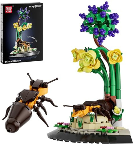 Mould King 10176 Blumen Insekten Klemmbausteine Ameise Bauspielzeug Insekt Bausteine Botanical Collection Tier Display Modell Deko Kompatibel mit Andere Marke(385 Teile)
