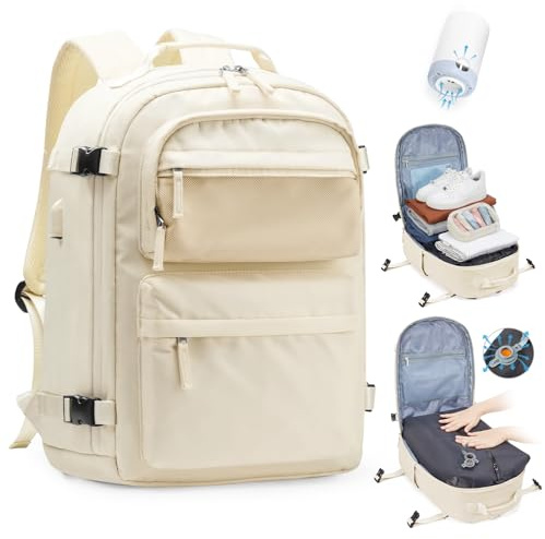 SZLX Sac à Dos Sous Vide Bagage à Main Pour Femmes, Sac à Dos Airbag Avec Système De Vide Pour Le Voyage, Ryanair Travel Ruscksack Taille Cabine Avec Pompe étanche Valise Sous Vide Pour Homme