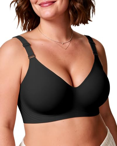 Adisputent Women's Seamless Bra Jelly Wireless Push Up | Non Wired Support, Front-adjustable Straps, Smoothing Back, Full Coverage, Comfort Everyday T Shirt Bra, Padded Bralettes