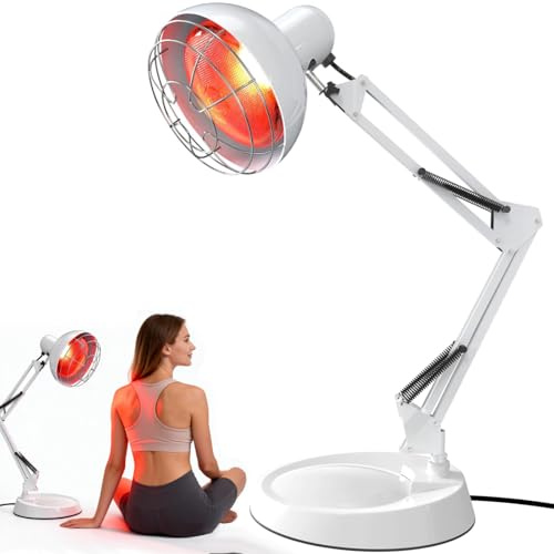 Hogpoe 100-W-Rotlichtlampe, tragbare Wärmelampe, 10 Temperaturstufen & 5–60-Minuten-Timer, Rotlicht-Wärmelampe für den Hausgebrauch mit Timer und Sockel
