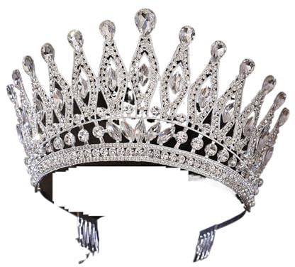 Krone Tiara Krone Damen Mädchen Hochzeit for Braut Prinzessin Haaraccessoires(Silver)