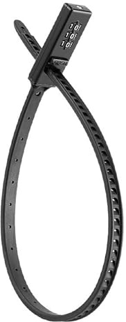 Bicycle Zip Lock, 3-Digit Combination Zip Tie Style, Adjustable Resettable Cable, Sleek & Modern Design for Bike, Luggage, Backpack, Helmet, Toolbox, and Outdoor Equipment - Black