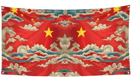 Bandiera della Cina Stampa Carnevale Vacanze Banner, Decorazione per feste all'aperto per Feste Appese Incontri Sfondo Per Giardino