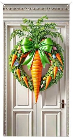 Banderolas De Pascua | 90 x 180 cm Impermeable Conejito Lindo,Cubrepuerta de Conejito Decoración Hogar,para Interior Exterior Entrada Celebración Fiesta de