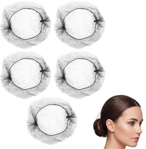 Black Slumber Hair Nets with Elasticated Edges for Sleeping (5 PCS) | Invisible Thicker Hairnet to Hold Hair in Place, Comfortable Night Hairnet for Ladies, Ideal for Keeping Hair Neat Overnight