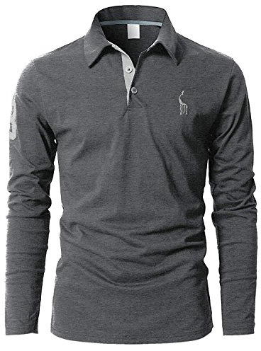 STTLZMC Mens Long Sleeve Giraffe Tennis Polo Shirts