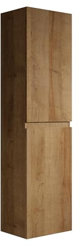 Badplaats B.V. Badezimmerschrank Angela 150cm Eiche – Regal Schrank Hochschrank Schrank Möbel Badschrank