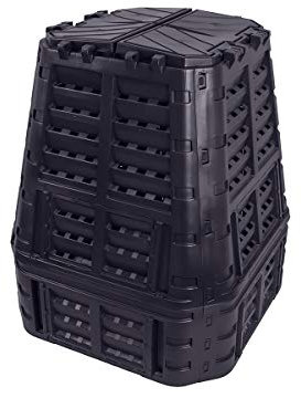 Thermokomposter, Schnellkomposter, Bio 740 L mit Deckel aus Kunststoff, Gartenkomoster, Schwarz