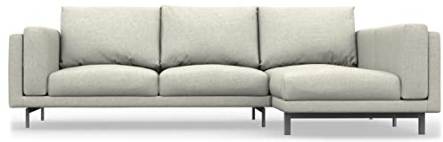 comfortly NOCKEBY 2-Seat Sofa With Right Chaise Longue Slipcover Replacement Hand Made Compatible with NOCKEBY Sofa With Chaise Lounge Right Side - COVERS ONLY (Heavy Duty - Cream)