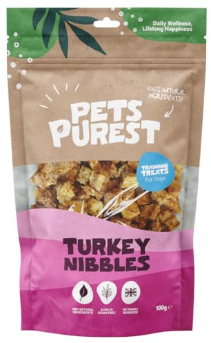 Pets Purest Friandises Naturelles pour Chiens 100% Dinde - Friandises Savoureuses Hypoallergéniques sans Céréales, Faibles en Matières Grasses et Riches en Protéines pour Chiens, Chiots et Seniors