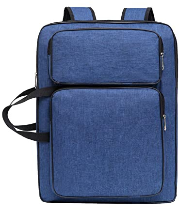 Zeichenbrett Tragetasche mit Schultergurt Transporttasche A3 Multifunktionale Tasche Zeichenplatten Rucksack Tragbar Transportmappe 50 x 37 cm Wasserdicht Zeichenplattentasche für Zeichnung Künstler