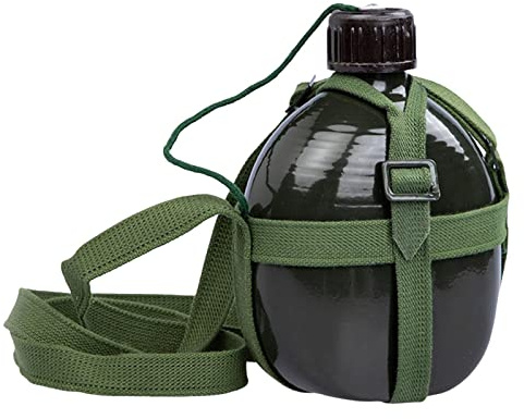 Leeadwaey Outdoor-Sport-Wasserflasche, Aluminium, für Camping, Wandern, großes Fassungsvermögen, 2 l, Grün, 2 l