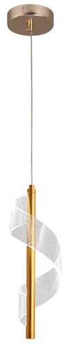 Vinilky Clear Acrylic Pendant Light, Dimmable LED Hanging Light Height Adjustable Modern Pendant Ceiling Light Fixture for Kitchen Island, Dining Room, Living Room, Bedroom, Gold