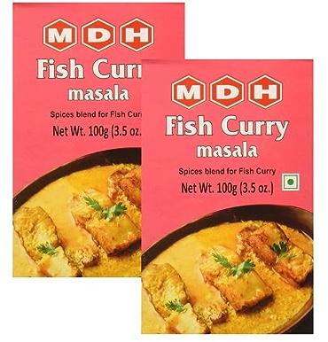 MDH Various Seasoning Masala Powder - Spices Mix Curry Masala Recipe Mixes Casserole Seasoning Herbs - Aromatic & Enhances the flavor of the meal (Fish Curry Masala (100g), Pack of 2)