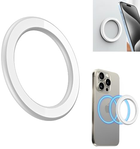 SZJLDS Magnetic Ring Holder for iPhone 12/13/14/15, White, Mag-Safe Wall Sticker, Cell Phone Grip