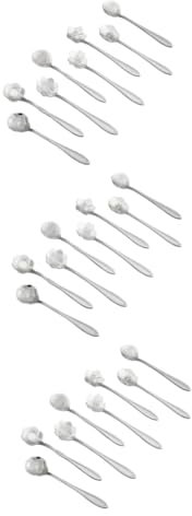 Zerodeko 24pcs Creative Flower Spoon Tea Spoon Decorative for Home Office Beautiful and Elegant
