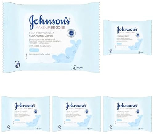 Johnson's Face Care Makeup Moisturising Wipes, Pack of 125 Wipes