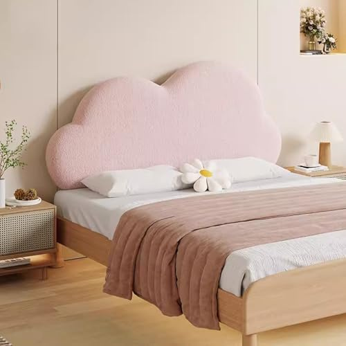 Gleedipre French cloud shape Headboard cover Skin-friendly and thick Anti-collision Removable and washable Headline soft pad Large backrest(Pink,130x65cm/No headboard)