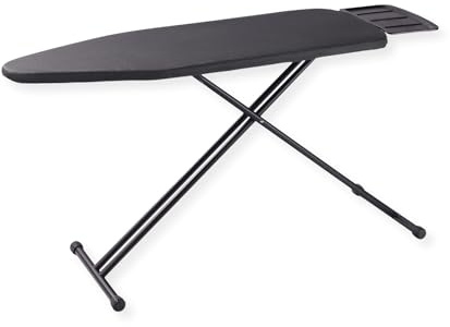 SensaHome Planche à Repasser – Table à Repasser Pliable avec Support pour Centrale Vapeur – 125×45cm – Denim Noir