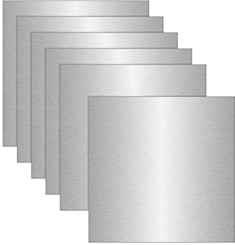 ZOFUN 5 Stück Aluminium Platte 3mm, 20x20CM Aluminium-Metall Flache Platte aus 6061-Aluminium, Aluminiumblech Alublech, Metallplatte mit Schutzfolie Stanzbleche Übungsplatte für Modellbau Messebau