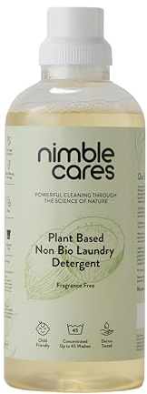 Nimble Cares Plant Based Non Bio Laundry Detergent Fragrance Free 1000ml (Up to 45 washes)