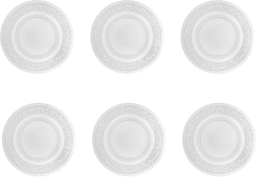 Riya Glasteller Teller Servierteller Kuchenteller Dessertteller Glas Platte (6 Kleine)