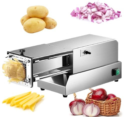 Coupe Frites Professionnel en Acier Inoxydable, Appareil Decoupe Frite Commercial Coupe-légumes avec Lames en Acier Inoxydable 304 de Dimensions 8mm 10mm 12mm