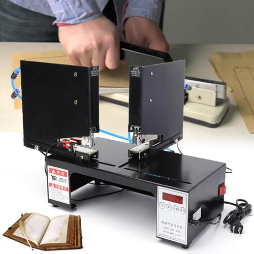 XDTKJDZ Fast 1/2/3 Head Pneumatic Stapler, Electric Digital Display Saddle Stapler, with Yield Counter, Adjustable Positioning Plate, for Printing Houses, Offices, Publishers