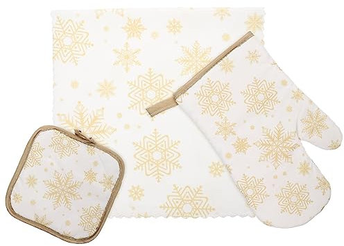 GETAJGHSD Guanti Da Forno e Presine Da Cucina Resistenti Al Calore Kit Asciugamani Multiuso Per Protezione Anti-scottatura Accessori Natalizi Per Cucina e Barbecue