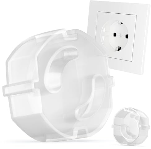 REDTRON 20×Protectores de Enchufes para Bebés, Tapa Seguridad Enchufes Bebe, protección contra descargas eléctricas, Protector Enchufes sin Pegar, Transparente