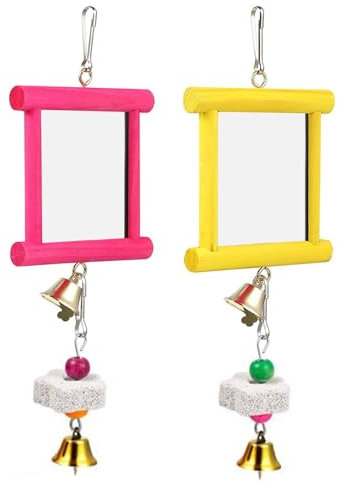 Juguetes para Gallinas De Gallinero,Espejo y Piedra para Picar y Limar el Pico | Alivio del Aburrimiento Seguro Y Entretenimiento para Jardín Patio O Granja