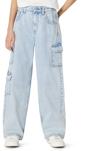 Amazon Essentials Jean Cargo pour Fille, Ultra Doux, Jambes Larges et Coupe Décontractée Fille
