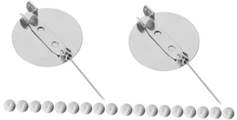 ARTIBETTER 2 Ensembles Matériel De Broche Jarret Étiqueter Broche Base De Sécurité Épingles Plateau Émail Supports Forme Fermoirs Broches Métal Silver 50 Pièces * 2
