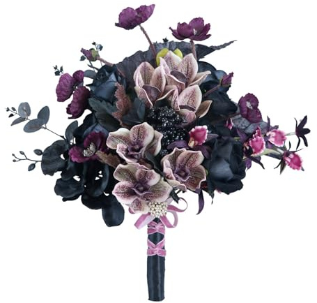 Brautstrauß für Hochzeit, Brautjungfer, handgebunden, künstliche Schmetterlings-Orchideen, Blumendekoration, Urlaub, Party, kreatives Geschenk, Vintage-Blumenarrangement