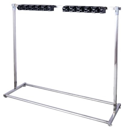 Organizador de Herramientas de Limpieza de Acero Inoxidable, Soporte para Escoba y trapeador, Estante para Herramientas de Limpieza (3 Ranuras y 1 Gancho) (10 r