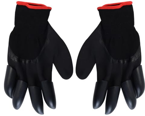 Alide A Pair Garden Gloves with Claws Waterproof Gardening Gloves for Digging Planting Farm with 8 Claws Best Choice for Garden（Black）