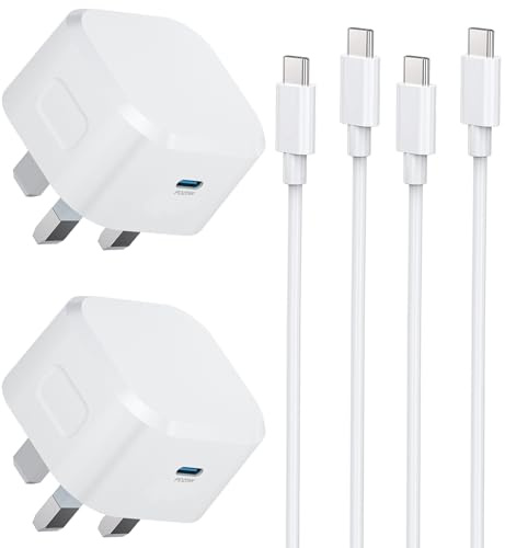 iPhone 17 Charger Plug and Cable 1M, 2Pack New i Phone Fast Charging USB Type C Plug UK with USBC Lead for iPhone Apple 17 Air/17 Pro Max/17 Pro/16e/16/16 Pro/16 Pro Max/16 Plus/15/15 Pro Max