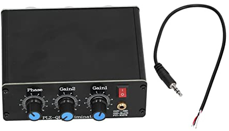 ANKROYU Eliminatore QRM Cancellatore di rumore di fase regolabile nero professionale con guscio in alluminio per operatori radioamatori Gamma di frequenza 1,8 MHz a 30 MHz