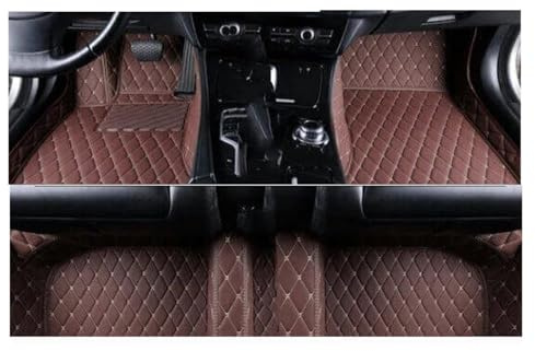 Utbytesmattor Bilgolv För Volvo För XC70 För V70 MK3 2008~2016 Läder Golvmatta Set Interiördelar Matta Anti Dirt Pad Biltillbehör(Coffee)