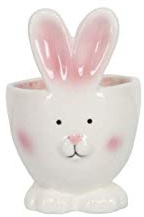 White Ceramic Bunny Head Egg Cup