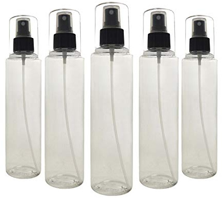 PET Flaschen 5x Sprühflasche Zerstäuber 250ml Flasche für Desinfektionsmittel BPA- frei mit Kappe Plastikflaschen Ölflasche Essigflasche