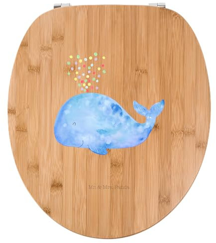Mr. & Mrs. Panda Motiv WC Sitz Wal Konfetti - Geschenk, Urlaub, Toilettendeckel, Meerestiere, Klobrille, WC-Sitz, Toilette, Diät, Trennung, Meer,