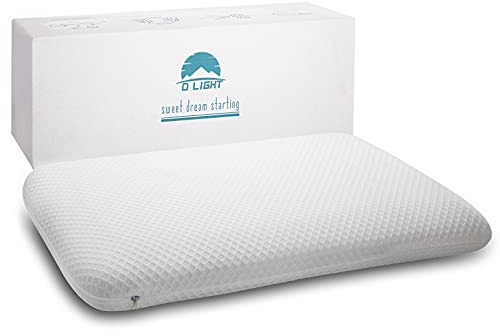DLIGHT BD Ultra Slim 2.7 Stomach Sleeping Gel Infused Memory Foam Pillow- Ultra Thin and Flat Design for Stomach and Back Sleepers
