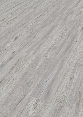 TEPCOR® Vinylboden Klick RIGID (Argento) | Premium Vinylbodenbelag mit Klicksystem | 4,5 mm Stark - 0,30 mm Nutzschicht | 1 Paket - 2,61 m² | Wasserfest | Holzoptik