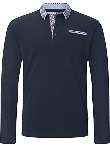 Charles Colby Herren Langarm-Poloshirt Earl Chad dunkelblau, 3XL (XXXL) - 64/66