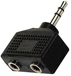 APM 422025, Adaptador Jack, Divisor Estéreo, Jack 3,5mm/2, Macho a Doble Hembra, Compatible con Computadora, Auriculares, Teléfono, Transmisión de Sonido Estable y rápida