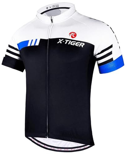 X-TIGER Herren-Radtrikots, kurzes T-Shirt, Fahhradtrikot MTB Rennrad Trikot Kurzarm Fahrradbekleidung für Männer