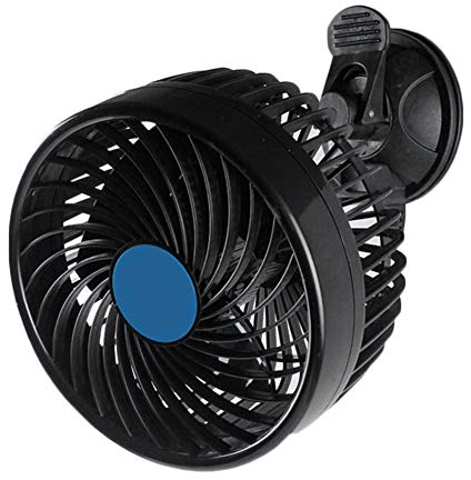 12V 24V 6 Zoll Auto Ventilator LKW Lüfter Leise stufenlose Geschwindigkeit 5 Blätter Saugnapf Windschutzscheiben Kühler (24V)